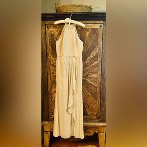 David’s Bridal size 6 champagne chiffon Bridesmaid Dress